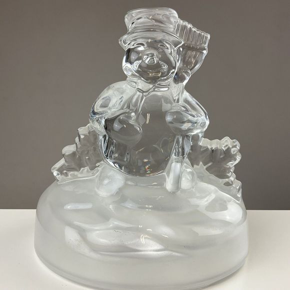 Vintage Cristal D'Arques Snowman Figurine Lead Crystal France - Picture 3 of 10